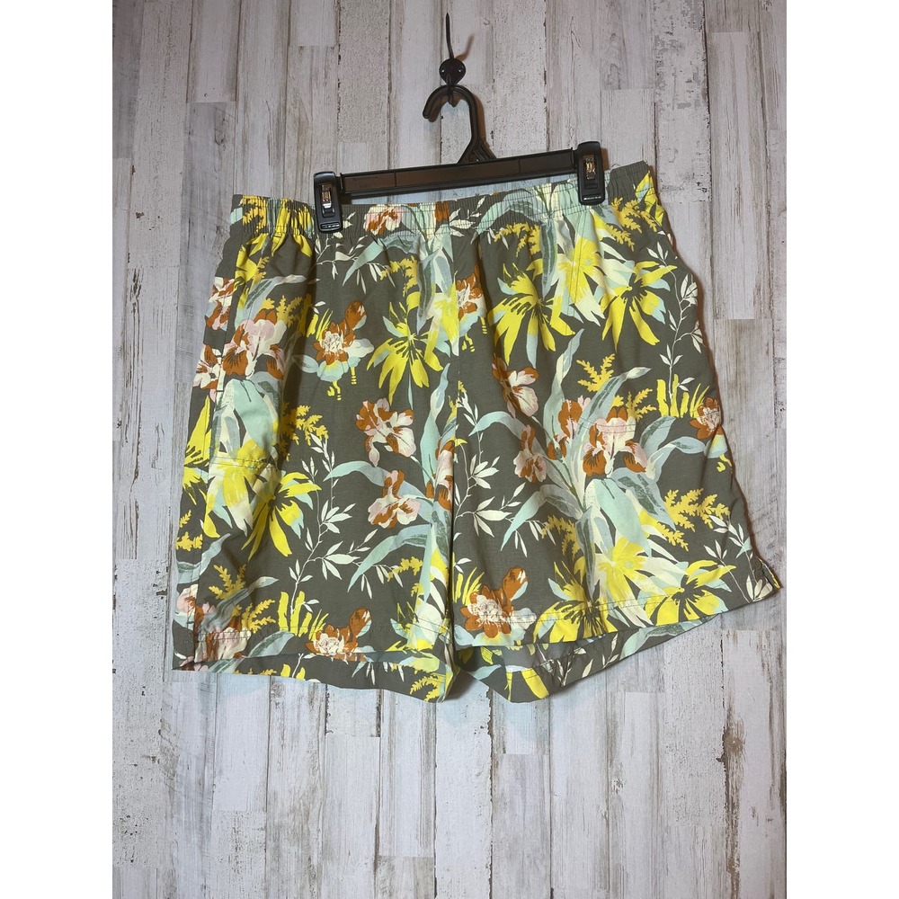 Columbia‎ Mens XL swim trunks court dark green floral print